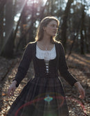 Veste corsetée 'Aneta' en laine marron