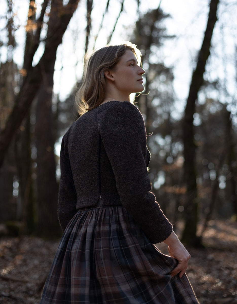"Aneta" corset jacket in brown wool