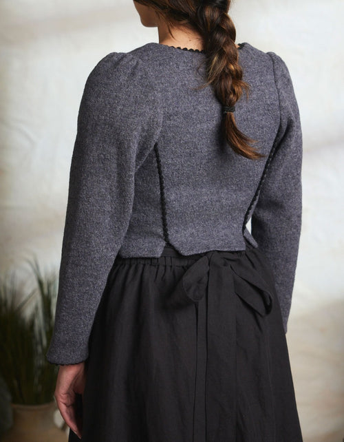 "Aneta" corset jacket in grey wool