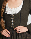"Aneta" corset jacket in moss green wool