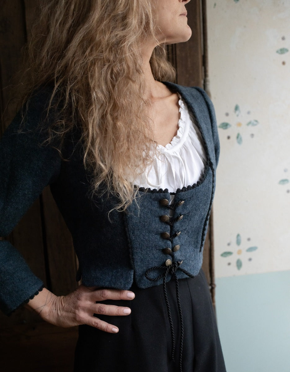 corset lace jacket／Fiorforte Aneta Waisted Jacket Lagoon | Waisted Jacket for Women – voriagh