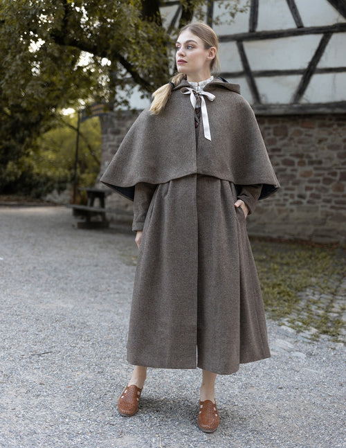'Annie' pure wool cape driftwood