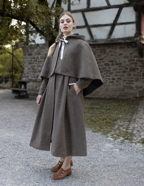 'Annie' pure wool cape driftwood