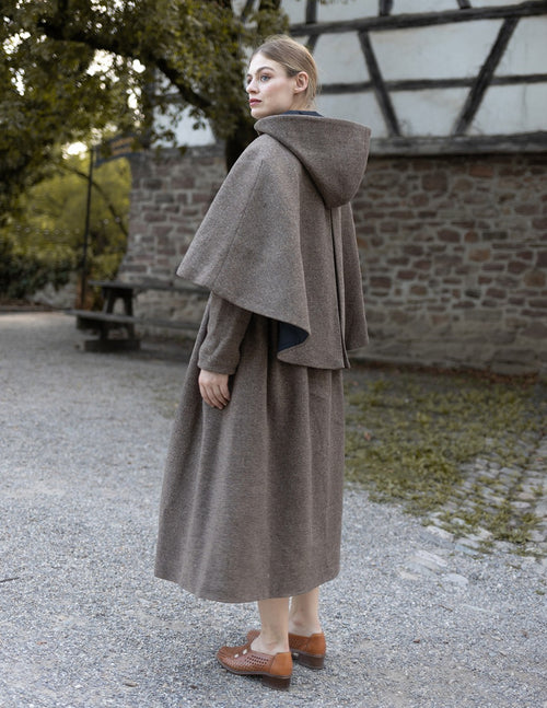 'Annie' pure wool cape driftwood