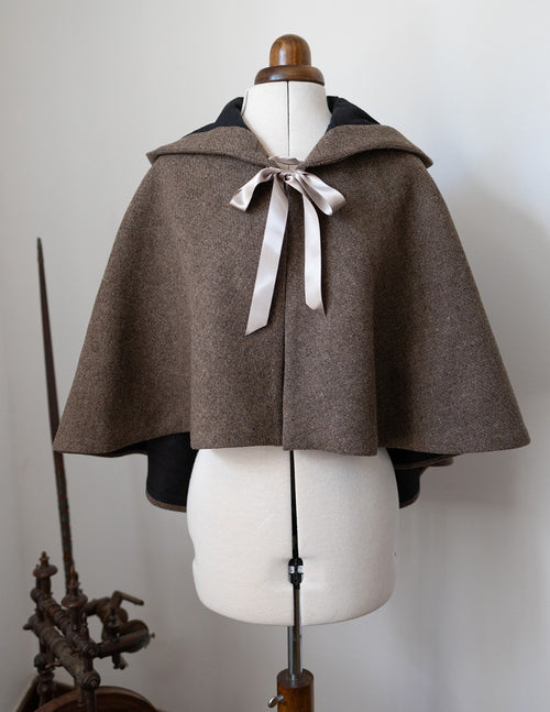 'Annie' pure wool cape driftwood