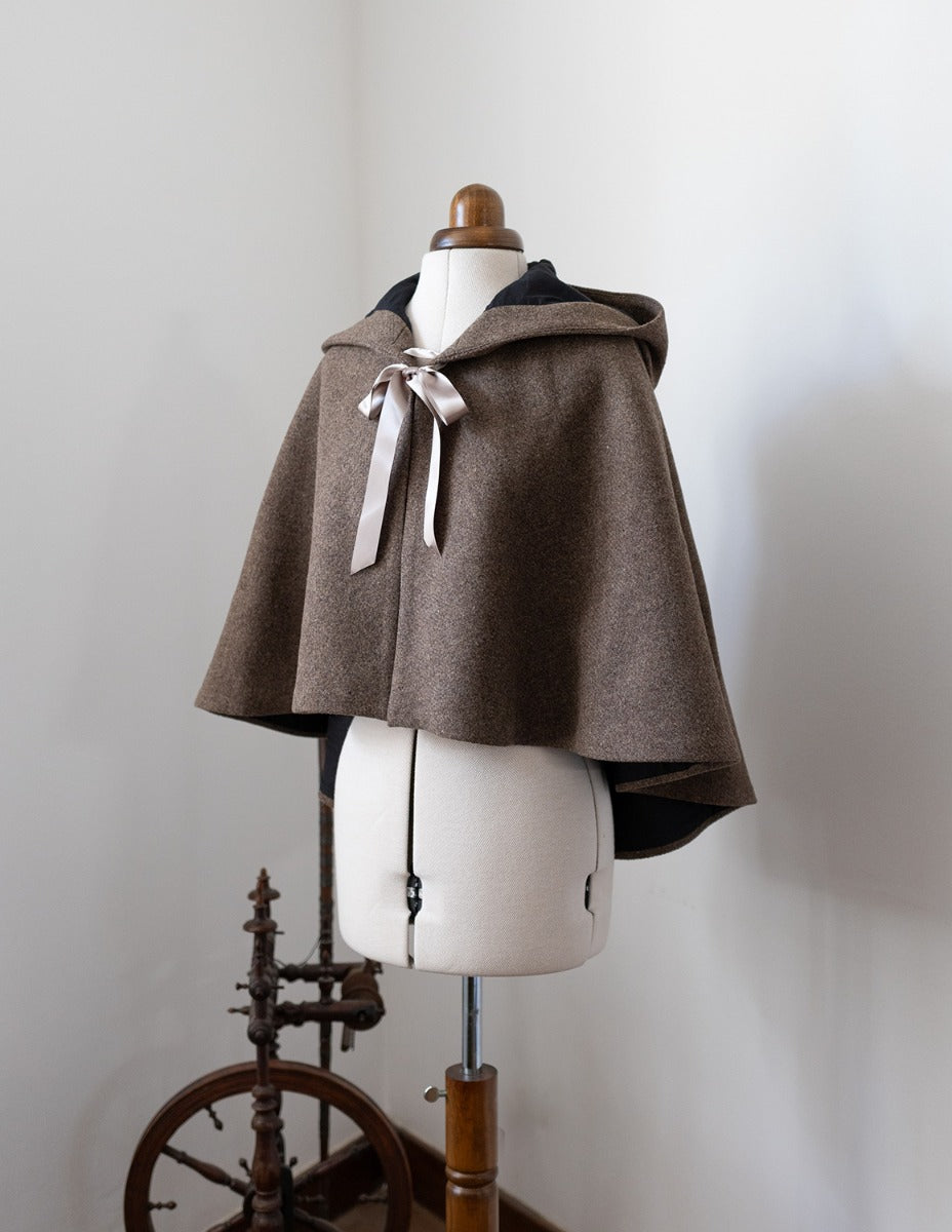 'Annie' pure wool cape driftwood