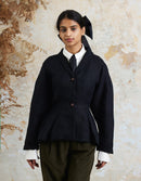 Veste 'Annie' en lin épais noire