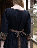 "Astrid" dress black with contrasting embroideries