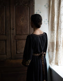 "Astrid" dress black with contrasting embroideries