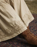 "Astrid" skirt ceramic off white with nuanced embroideries