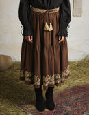 "Astrid" embroidered skirt gingerbread inspired