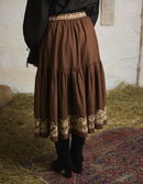 "Astrid" embroidered skirt gingerbread inspired