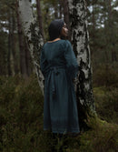 Robe 'Austra' brodée couleur vert forêt