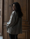"René" French miller's shirt replica striped linen