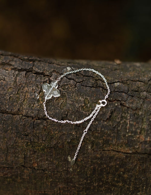 Bracelet 'Glacier Flocon' en quartz blanc ancien gravé et argent 925