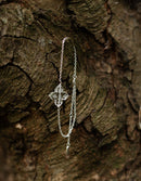 Bracelet 'Glacier Flocon' en quartz blanc ancien gravé et argent 925