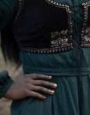 'Nelda' embroidered black velvet bodice