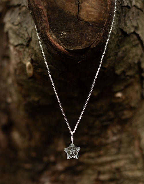 Collier 'Glacier Étoile' en cristal de roche taillé et argent 925