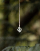 'Glacier Fleur' engraved vintage cristal pendant on silver chain