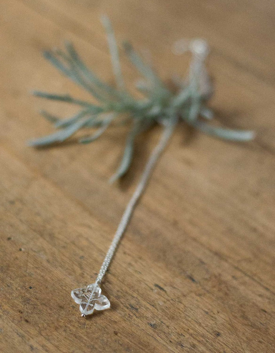 Collier 'Glacier Flocon' en cristal de roche taillé et argent 925