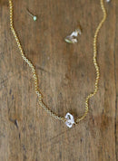'Herkimer Diamond' and goldfill necklace