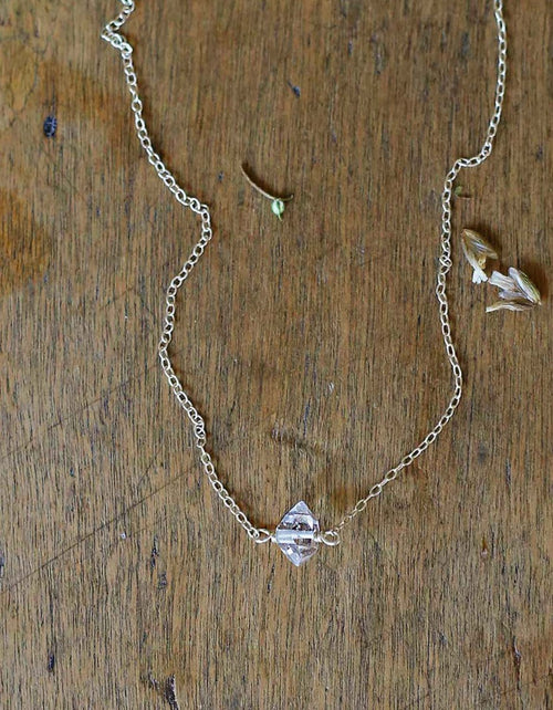 Collier 'Herkimer Diamond' argent