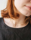 'Herkimer Diamond' and goldfill necklace