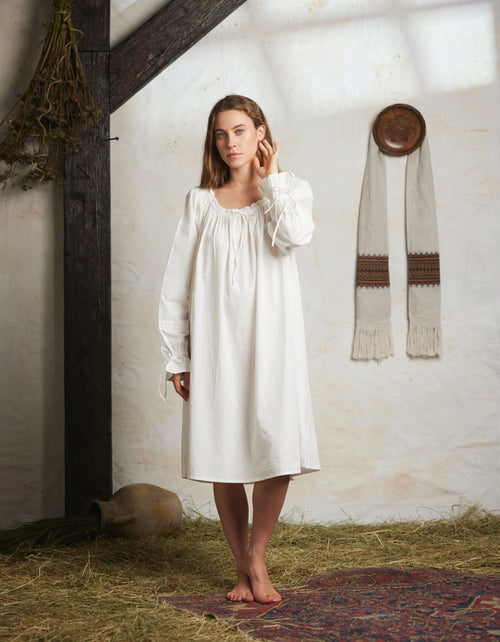 Chemisier long 'Cosima' à manches longues Blanc off White / M/L