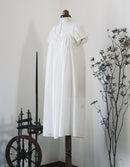 "Cosima" white shift dress with short sleeves