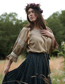 Blouse 'Danika' couleur lin broderies blanches