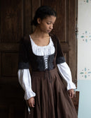 Corset 'Daria' en velours avec manches châtaigne
