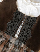 "Daria" corset in chestnut velvet