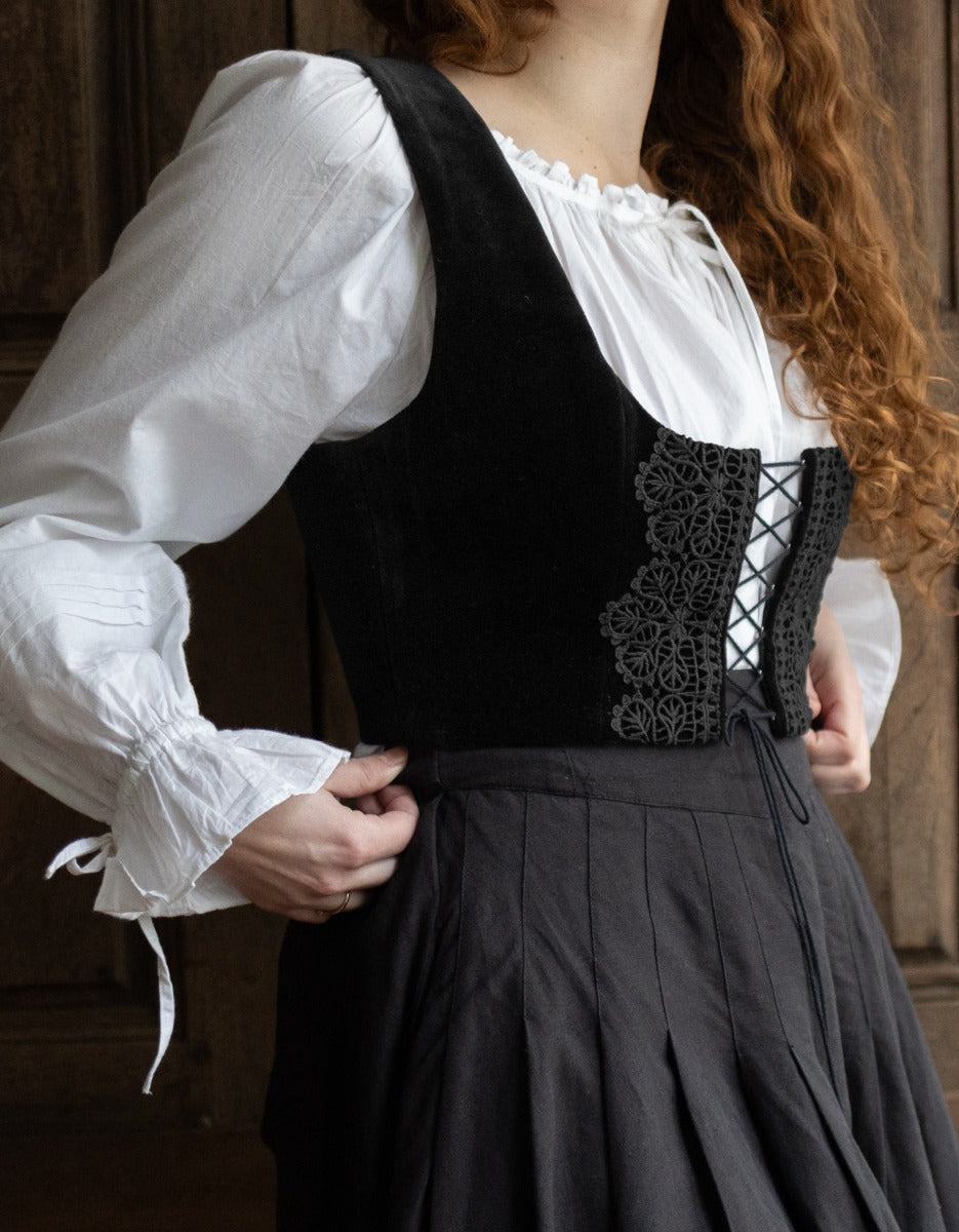 Corset 'Daria' en velours noir