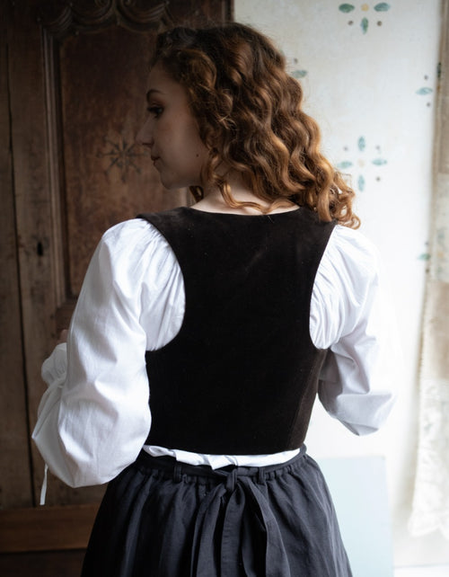 Corset 'Daria' en velours noir