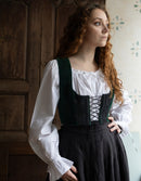 Corset 'Daria' en velours vert lierre