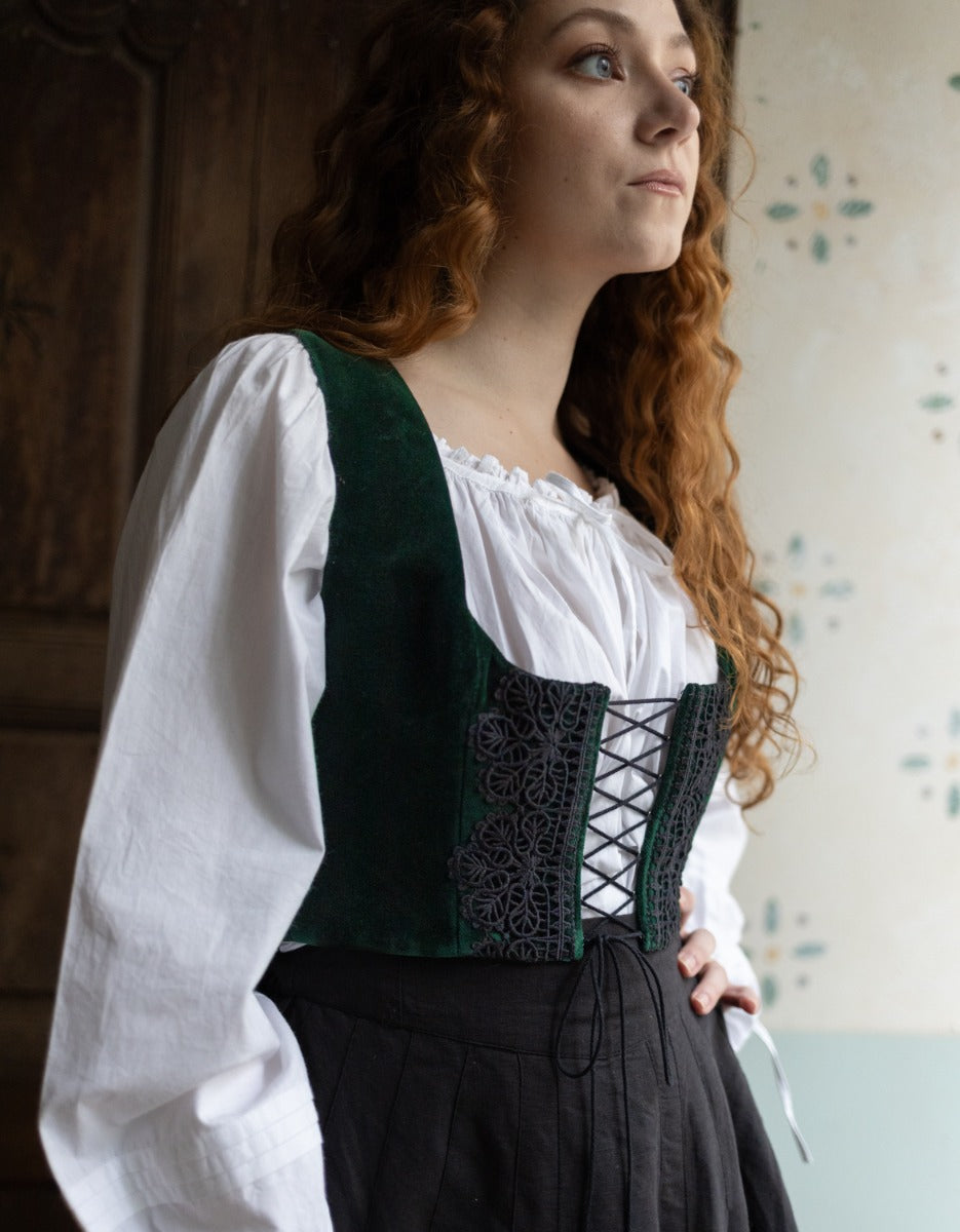 Bustier 'Daria' en velours vert lierre – voriagh - sisters from