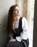 "Daria" corset in chestnut velvet