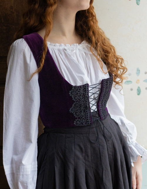 Bustier 'Daria' en velours pourpre