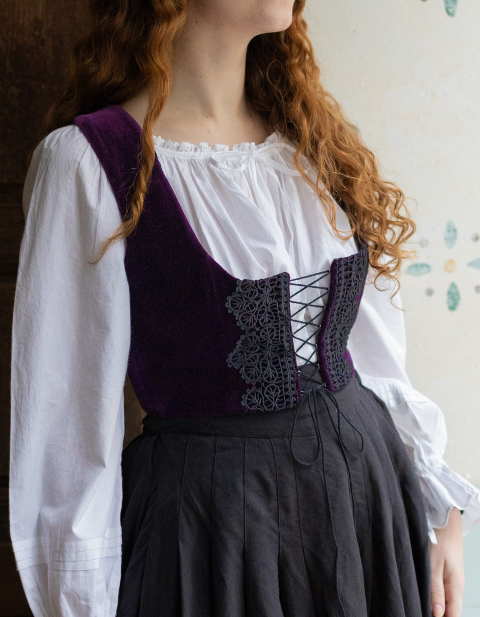 Bustier 'Daria' en velours pourpre
