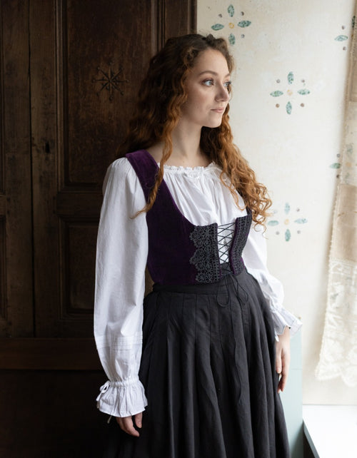 Bustier 'Daria' en velours pourpre