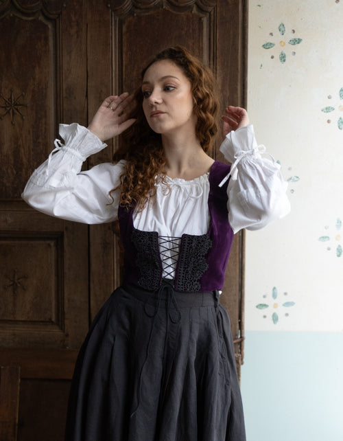 Bustier 'Daria' en velours pourpre