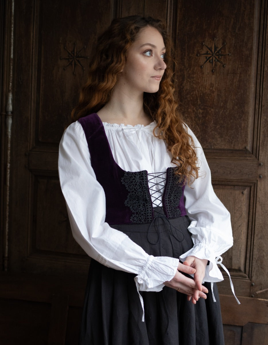 Bustier 'Daria' en velours pourpre