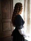 "Daria" velvet corset with sleeves black