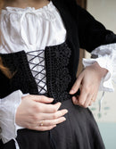 "Daria" velvet corset with sleeves black