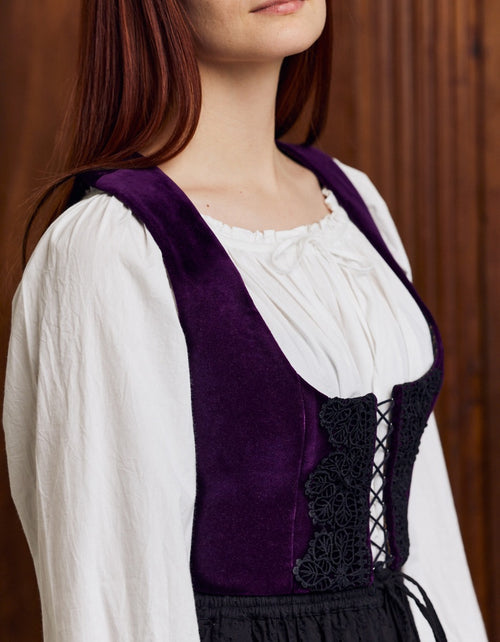 Bustier 'Daria' en velours pourpre