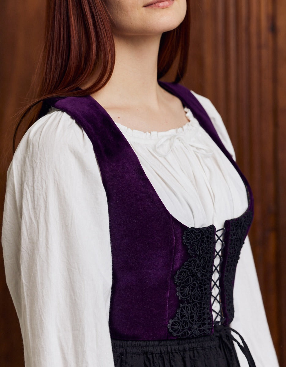 Bustier 'Daria' en velours pourpre