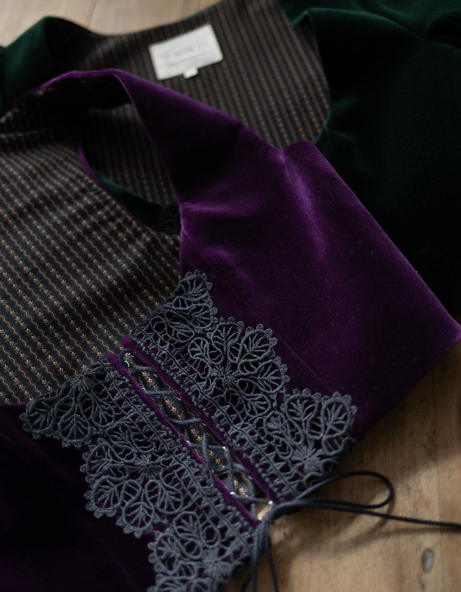 Corset 'Daria' en velours noir