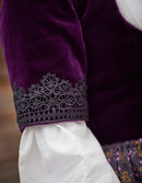 Corset 'Daria' en velours avec manches pourpre