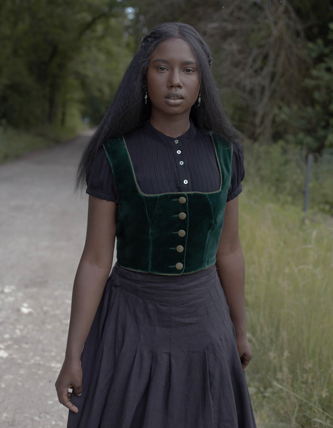 "Constanze" austrian dirndl (Mieder) dark oak
