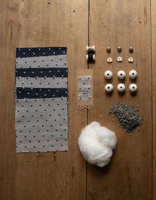 DIY kit '6 small Lavender Laumė' - Mara Diamond Cream/Night Blue